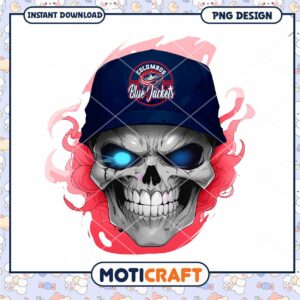 Columbus Blue Jackets Skull Hat PNG Design Download