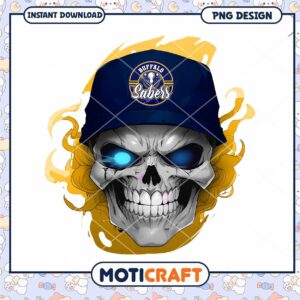 Buffalo Sabres Skull Design Instant Download PNG Art