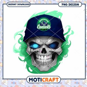 Vancouver Canucks Skull Design Instant Download PNG