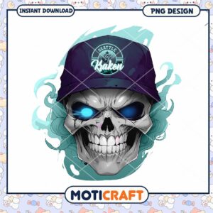Seattle Kraken Skull Design PNG Instant Download Art