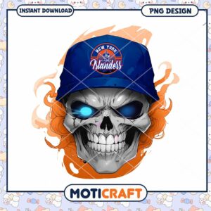 New York Islanders Skull Cap Graphic PNG Design Download
