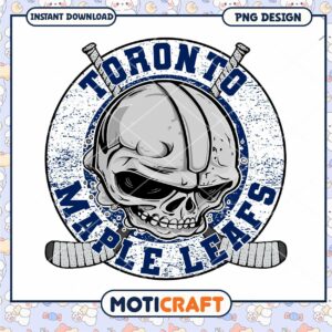 Toronto Maple Leafs Skull PNG Design for Instant Download