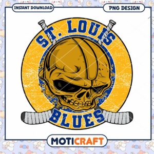 St Louis Blues Skull PNG Design for Hockey Fans