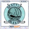 Seattle Kraken Skull Hockey Design PNG Download Art
