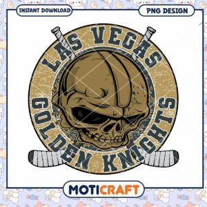 Las Vegas Golden Knights Skull PNG Graphic Design Download