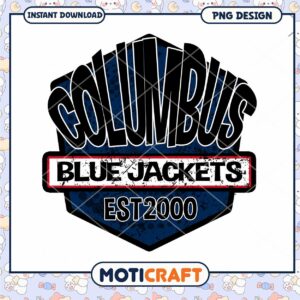 Columbus Blue Jackets PNG Design Instant Download 2000