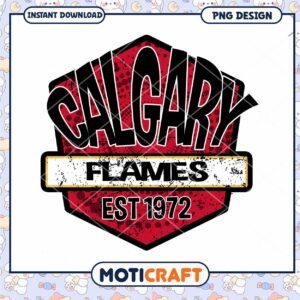 Calgary Flames PNG Design Instant Download 1972 Logo