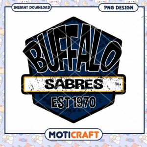 Buffalo Sabres Vintage Logo PNG Design Instant Download