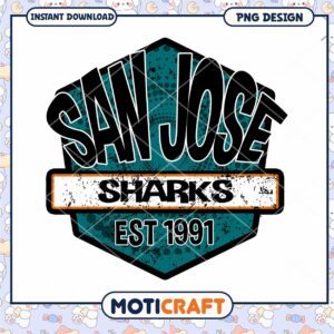 San Jose Sharks Logo Vintage Design PNG Instant Download