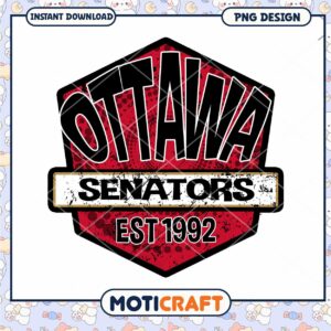 Ottawa Senators PNG Retro Design Instant Download Art