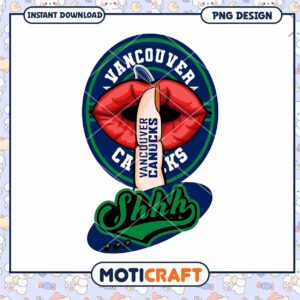Vancouver Canucks Shhh Lip SVG PNG Instant Download Design