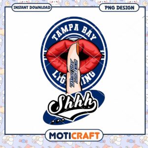 Tampa Bay Lightning Shhh Lips PNG Instant Download Design