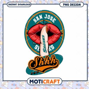 San Jose Sharks Shhh Lip Graphic PNG Download Design