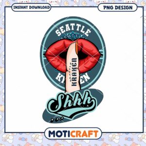 Seattle Kraken Shhh Lipstick PNG Design Downloadable Art