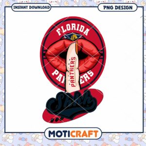 Florida Panthers PNG Design with Fun Kiss Graphic Download