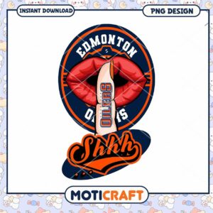 Edmonton Oilers Shhh Lip Design PNG Downloadable Art