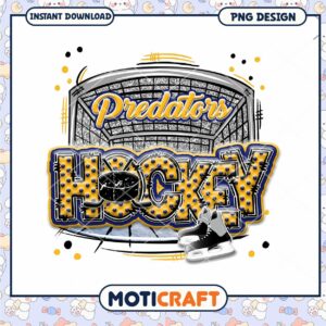 Predators Hockey PNG Design for Instant Download Decor