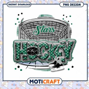 Stars Hockey PNG Design for Instant Download Art Print
