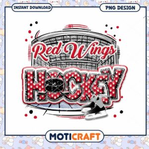 Red Wings Hockey PNG Design for Instant Download Fun
