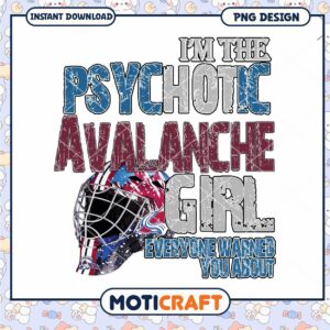 Psychotic Avalanche Girl PNG Design Instant Download Art