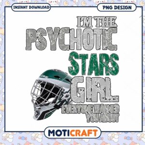 Psychotic Stars Girl PNG Design for Instant Download