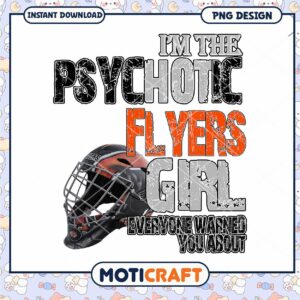 Psychotic Flyers Girl PNG Design Instant Download Art