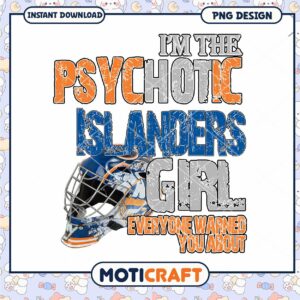 Psychotic Islanders Girl PNG Design Instant Download Art