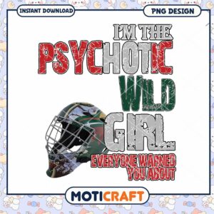 Psycho Wild Girl Hockey Mask PNG Instant Download Design