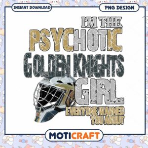 Psychotic Golden Knights Girl PNG Graphic Downloadable Art