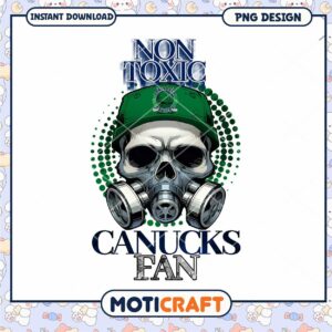 Non Toxic Canucks Fan Skull Graphic PNG Design Download
