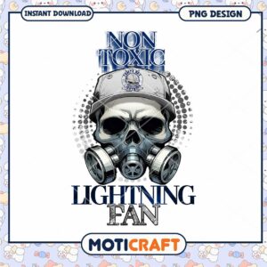 Non Toxic Lightning Fan Skull Graphic Instant Download PNG