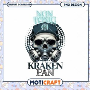 Non Toxic Kraken Fan Skull PNG Design Download