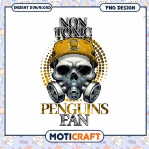 Non Toxic Penguins Fan Skull PNG Design Download