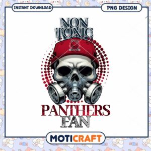 Non Toxic Panthers Fan Skull Design PNG Download