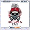 Non Toxic Red Wings Fan Skull PNG Graphic Download