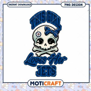 This Girl Loves Her Jets Skull PNG Design Download