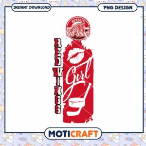 Detroit Red Wings Girl PNG Design for Hockey Fans Detroit Red Wings Girl PNG Design for Hockey Fans