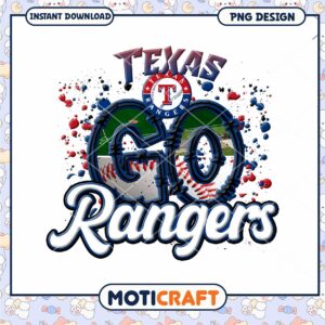 Texas Rangers Go PNG Design Instant Download Art