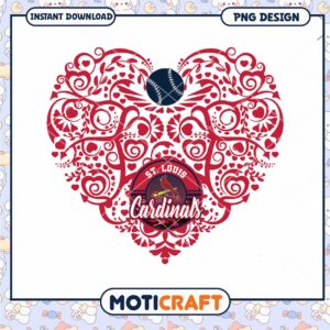 St Louis Cardinals Heart Design Digital Download PNG File