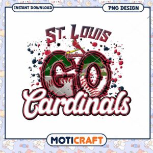 St Louis Cardinals Go Team Spirit PNG Instant Download