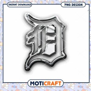 Silver Chrome D Letter PNG