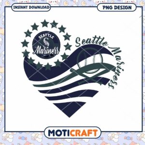 Seattle Mariners Heart PNG Design