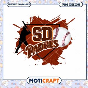 SD Padres Baseball PNG Design