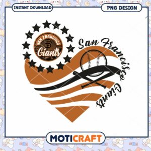 San Francisco Giants Heart PNG Design for Fans Download