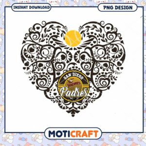 San Diego Padres Softball Heart PNG