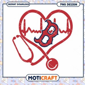 Red Sox Heartbeat PNG Design