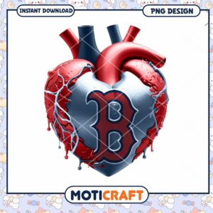 Red Sox Heart PNG Design