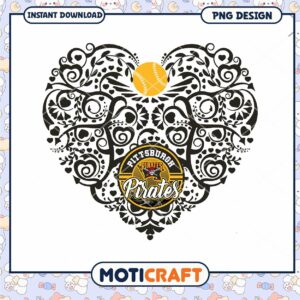 Pittsburgh Pirates Softball Heart PNG