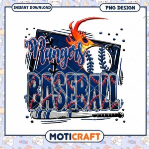 Rangers Baseball PNG Design