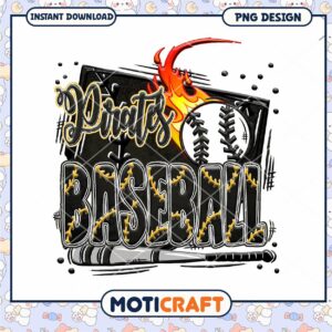 Pirates Baseball PNG Design for Instant Download